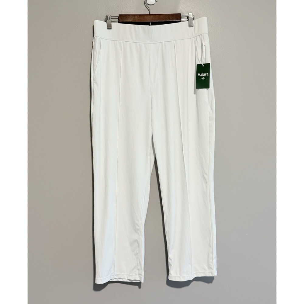 Halara White Casual Pants Golf Active Quick Dry Straight Ankle Pull On Size XL
